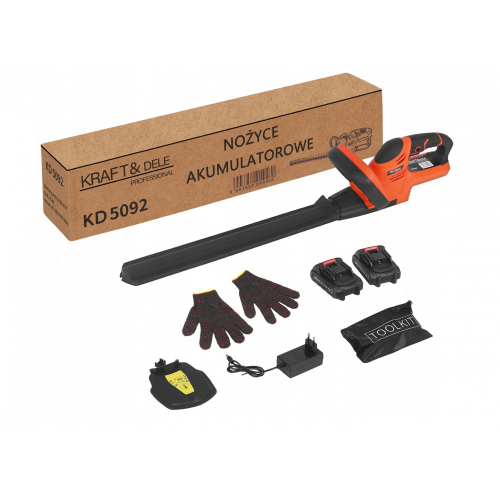 Dzīvžoga šķēres 480mm 2x21v akumulators 2000mah no Kraft&Dele (KD5092)