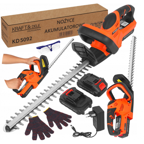 Dzīvžoga šķēres 480mm 2x21v akumulators 2000mah no Kraft&Dele (KD5092)