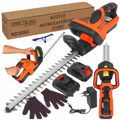 Dzīvžoga šķēres 480mm 2x21v akumulators 2000mah no Kraft&Dele (KD5092)