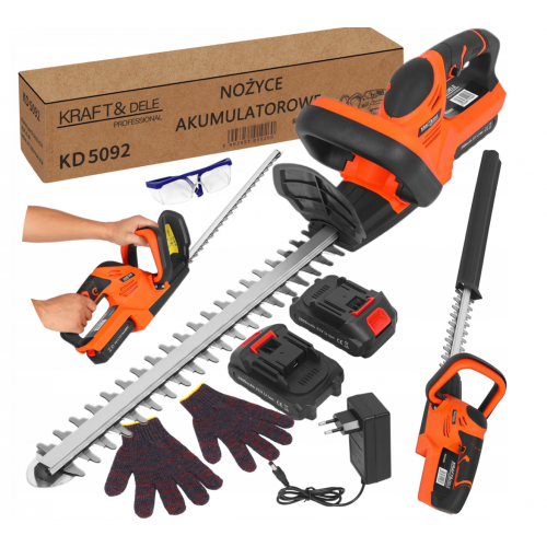 Dzīvžoga šķēres 480mm 2x21v akumulators 2000mah no Kraft&Dele (KD5092)