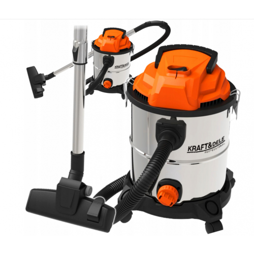 Industriālais mitrās/sausās tīrīšanas putekļsūcējs HEPA 20L 1600W 22 kPa Kraft&dele (KD5178)