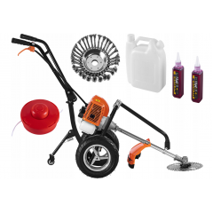 Benzīna dzīvžogu šķēres uz riteņiem, dzīvžogu šķēres 3,8 kW/5,2 ZS, disku komplekts (KD5188)