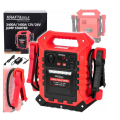 Daudzfunkcionālā iedarbināšanas ierīce 3400A/1400A 12/24V + pārnēsājams apgaismojums no Kraft&dele (KD5345)
