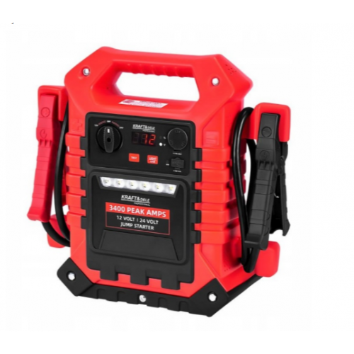 Daudzfunkcionālā iedarbināšanas ierīce 3400A/1400A 12/24V + pārnēsājams apgaismojums no Kraft&dele (KD5345)