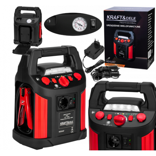 Palaišanas palīgs 1500A ar 230 V invertoru un 11 bar kompresoru Kraft&dele (KD5347)