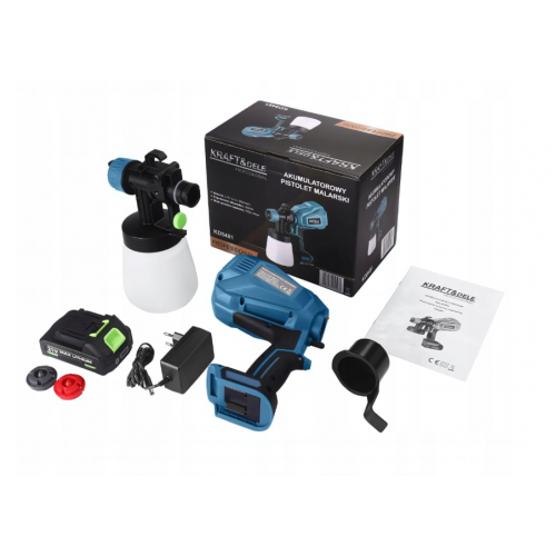 Akumulatora krāsas smidzinātājs 21V 800ml +2 Akumulatora  no Kraft&Dele (KD5481)