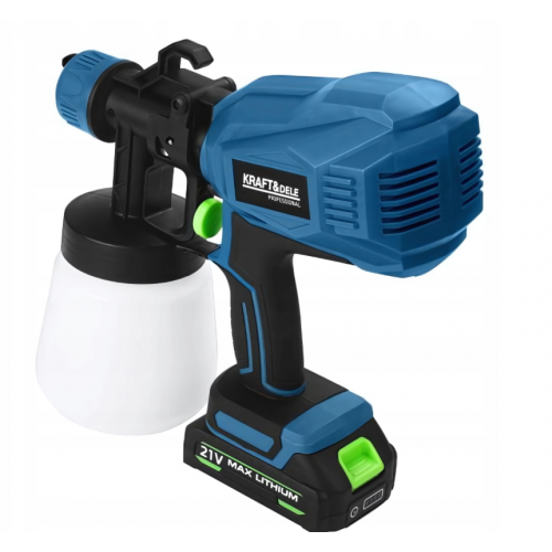 Akumulatora krāsas smidzinātājs 21V 800ml +2 Akumulatora  no Kraft&Dele (KD5481)