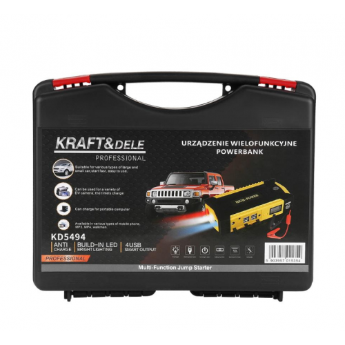 Daudzfunkcionāla pārnēsājamā baterija + maciņš 16 800mAh no Kraft&Dele (KD5494)
