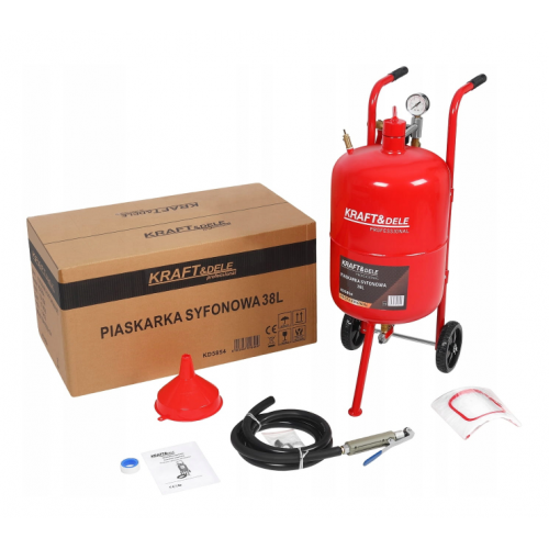 Сифонный пескоструйный аппарат 38л, 4.3 / 7.5 бар + аксессуары от Kraft&dele (KD5854)
