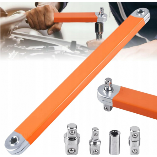 Pagarinājums, sprūdrata atslēga ar adapteriem 1/4", 3/8", 1/2" no Kraft&Dele (KD5936)