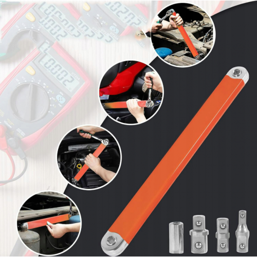 Pagarinājums, sprūdrata atslēga ar adapteriem 1/4", 3/8", 1/2" no Kraft&Dele (KD5936)