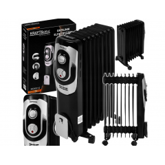 Elektriskais eļļas radiators ar 3 sildīšanas jaudas līmeņiem, termostatu, 2000 W, uz riteņiem, Kraft&Dele (KD6512)