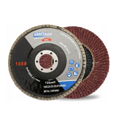 Slīpēšanas disks ar plakanu malu 125 mm P-100 Kraft&dele (KD968)