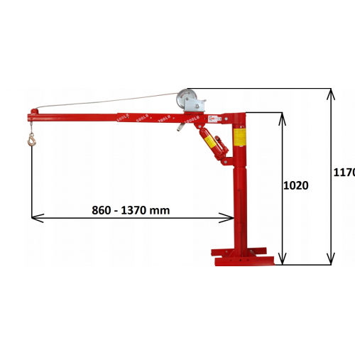 HDS Celtnis 450kg auto pacēlājs + vinčā - grozāms 360 , 0-205cm (MT12102)