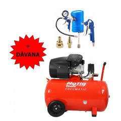 Gaisa kompresors 100L, 2 virzuļi, 440L/min + digitāla gaisa pistole no Notig Tools (N3423)