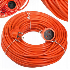 Dārza pagarinātāja kabelis 30 m zāles pļāvējam/trimmerim 3x2,5" izturīgi melni (OD030E)