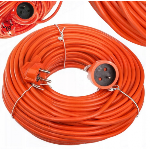 Удлинительный кабель для садовых работ, 30 м, для газонокосилки/триммера, 3x2,5 дюйма, прочный, черный.(OD030E)