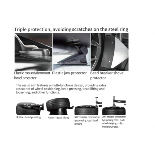 Automātiska riepu maiņas iekārta ar 2 ātrumiem 12"-23"/14"-28", 230V no PULI (PL1256ATPRO)