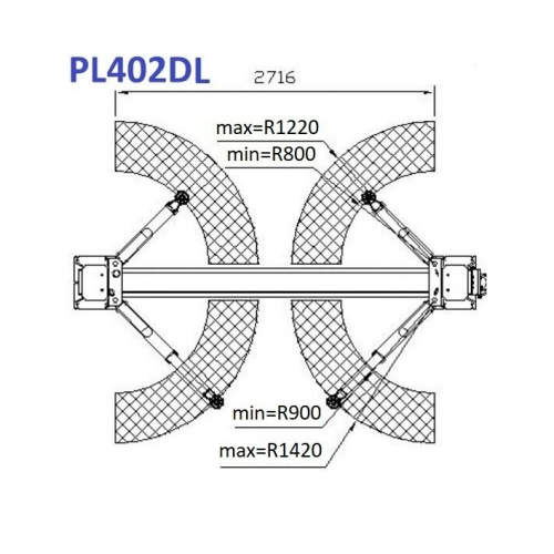 Divbalstu hidrauliskais pacēlājs ar pagarinātiem strēļiem,220V 4,0 t (PL402DL220V)