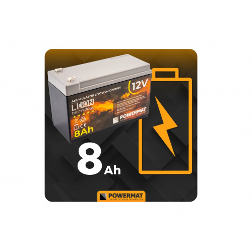 Аккумулятор литий-ионный 12В 8Ач (PM-AKLJ-12V8AM)
