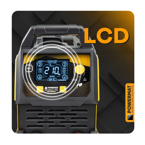 Metināšanas invertora iekārta MIG/MAG/MMA/TIG/LIFT/SYN no POWERMAT (PM-IGTS-210L)