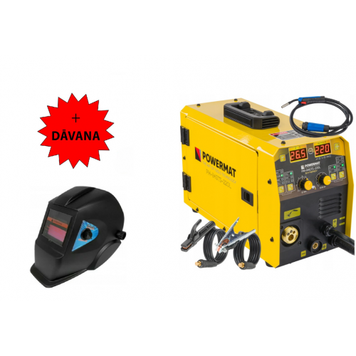 Invertora Metināšanas iekārta 220A, MIG/MAG/MMA/TIG/SYNERGY FLUX no PowerMat (PM-IMGTS-220L)