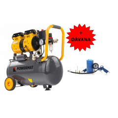 Bezeļļas kompresors 24 l, 8 bāri, 220 l/min, 230 V, kluss separators, 59 dB. (PM-KBO-24T)