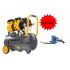 Bezeļļas kompresors 24 l, 8 bāri, 220 l/min, 230 V, kluss separators, 59 dB. (PM-KBO-24T)