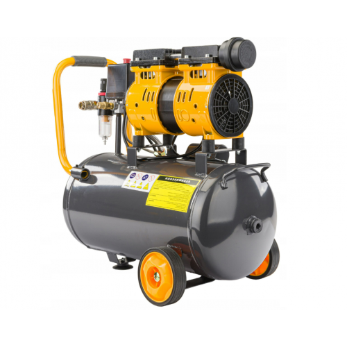 Bezeļļas kompresors 24 l, 8 bāri, 220 l/min, 230 V, kluss separators, 59 dB. (PM-KBO-24T)