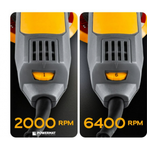 Spodrināšanas mašīna, slīpmašīna 125/75 мм 750 Вт 2000–6400 apgr./min no Powermat (PM-PS-750T)