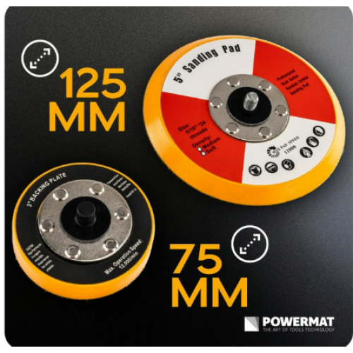 Spodrināšanas mašīna, slīpmašīna 125/75 мм 750 Вт 2000–6400 apgr./min no Powermat (PM-PS-750T)