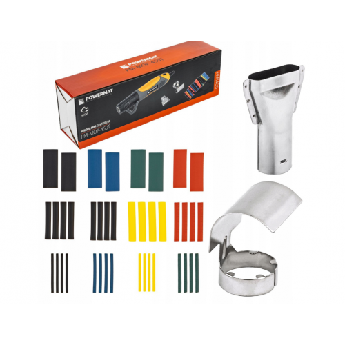 Miniatūrs elektriskais matu žāvētājs ar regulējamu ātrumu, 2 režīmi, 450°C, 2 uzgaļi, 40 saraušanās caurulītes (PM-MOP-450T)