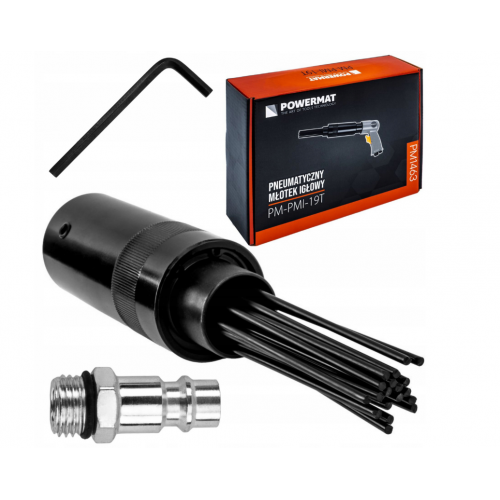 Pneimatiskais adatu caurduršanas āmurs 4500 apgr./min, 6,3 bāri + 19 adatu uzgalis (PM-PMI-19T)