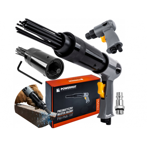 Pneimatiskais adatu caurduršanas āmurs 4500 apgr./min, 6,3 bāri + 19 adatu uzgalis (PM-PMI-19T)