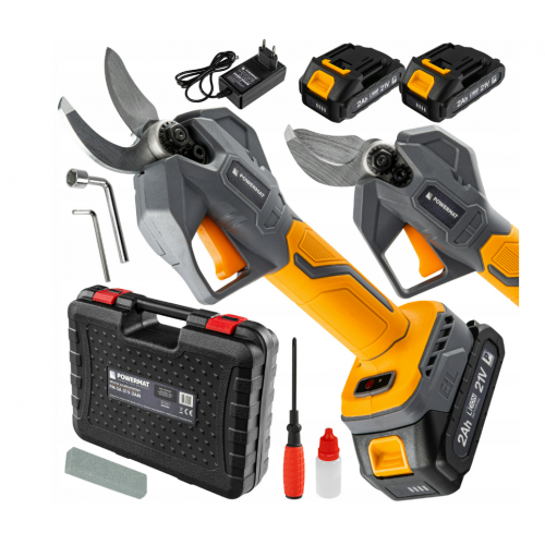 Akumulatora atkarības šķēres 1000 W, 30 mm + 2 x 21 V 2,0 Ah no POWERMAT (PM-SA-21V-2AM)