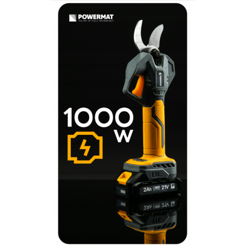 Akumulatora atkarības šķēres 1000 W, 30 mm + 2 x 21 V 2,0 Ah no POWERMAT (PM-SA-21V-2AM)