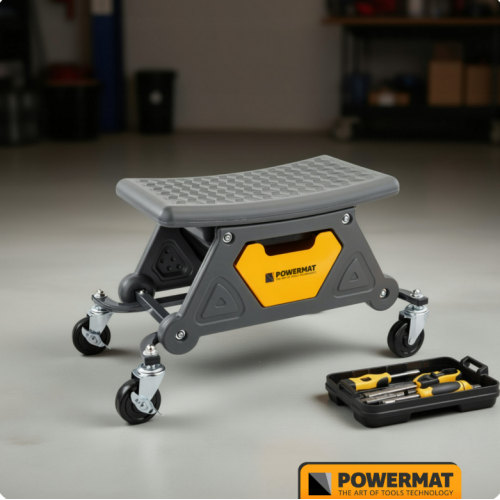 Darbnīcas krēsls, sols ar riteņiem, 3 uzglabāšanas nodalījumi, 200 kg sēdeklis (PM-SWA-200T)