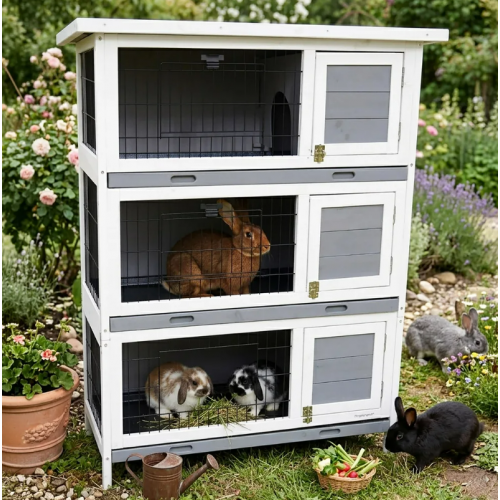 Trīsstāvu trušu būris 91,5 x 45 x 116 cm PROMINENT EMILY no HECHT (PROMINENT EMILY)