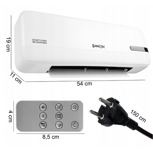 Elektriskais gaisa aizkars Wifi, pults, displejs, 1000/2000W no MalTec (PT4000Wt)