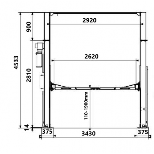 Divu statņu pacēlājs ar elektromagnētisko atbrīvošanu 4,0 t, 380 V, H 4533 mm (QJY40D6BC)
