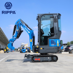 Mini ekskavators Rippa R10 ECO Cabin 499 cm³ 10.4 ZS YOUP192F Stage V ar kabīni, apsildi, Pilot vadību un hidraulisko satvērēju (R10ECO-CABIN)