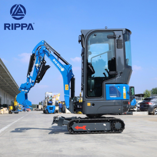 Mini ekskavators Rippa R10 ECO Cabin 499 cm³ 10.4 ZS YOUP192F Stage V ar kabīni, apsildi, Pilot vadību un hidraulisko satvērēju (R10ECO-CABIN)