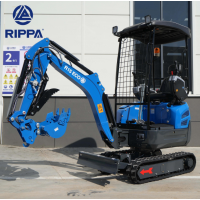 Mini ekskavators 1,5 t Rippa R15ECO ar Kubota D722 13,9 ZS dzinēju, Pilot vadību, hidrolīniju, hidraulisko satvērēju un ātro savienojumu (R15ECO)