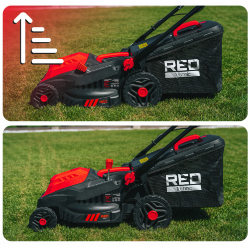 Elektriskais zāles pļāvējs 2600W, 38cm, 30-75mm no RED TECHNIC (RTKSE0148)
