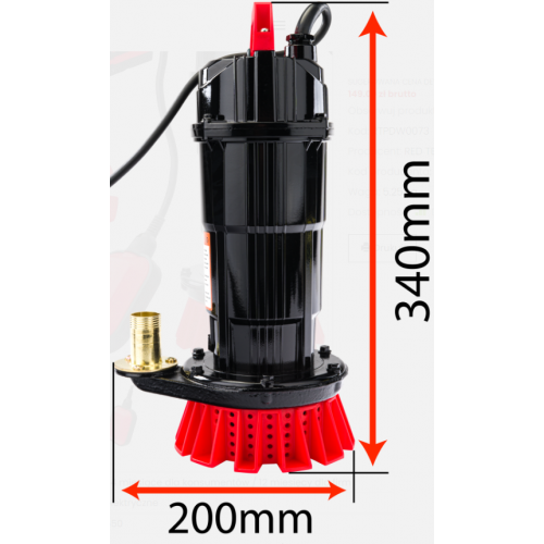 Elektriskais iegremdējamais ūdens sūknis 1" ar pludiņu 8000 l/h RedTechnic RTPDW0073