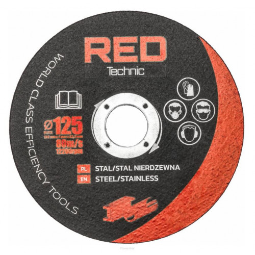 Leņķa slīpmašīna 125mm 1300W + 10 diski no RED TECHNIC (RTSZK0013)