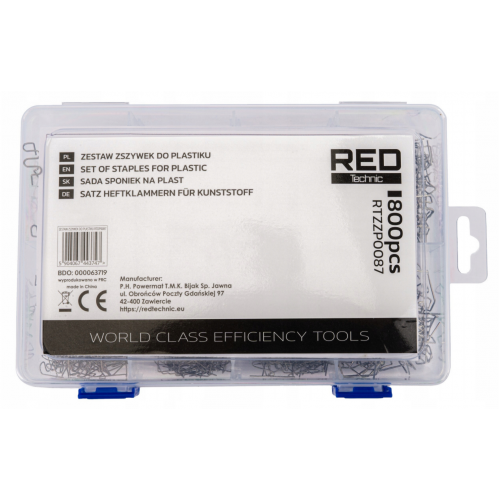 Skavu komplekts metināšanas iekārtai - 800 gabali + kaste ar mapi no RED Technic (RTZZP0087)