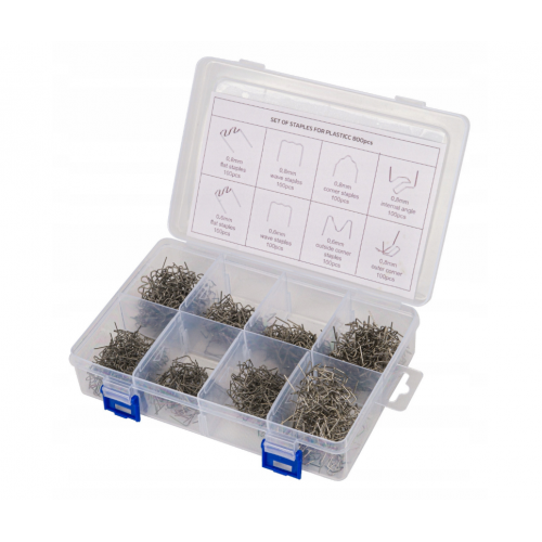 Skavu komplekts metināšanas iekārtai - 800 gabali + kaste ar mapi no RED Technic (RTZZP0087)