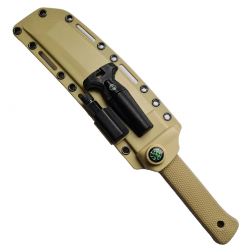 Охотничий нож Tanto, мини-катана с чехлом + компас, огниво и фонарик, 30см от Foxter (HN1864)