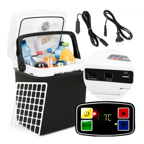 Automašīnas ledusskapis 30L 12/240V ar sildīšanas funkciju un USB displeju (SDH179)